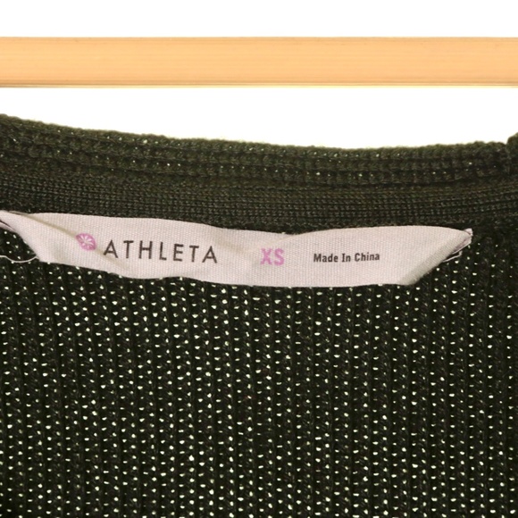 Athleta Hanover V-Neck Merino Wool Blend Wet Moss Green Pullover Sweater XS - Picture 4 of 10
